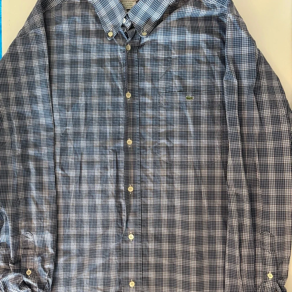 Lacoste Plaid Button Down Mens Size EU 42 Designer Work Shirt